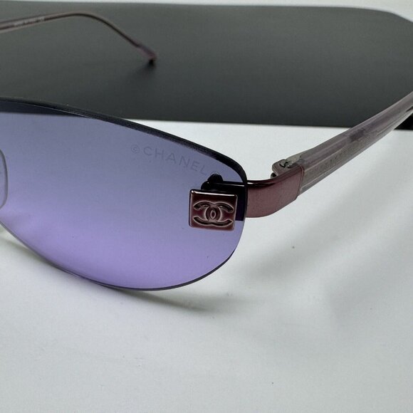 Vintage CHANEL Rimless Sunglasses 4069 C.225/90 Excellent Condition Pink Purple - Picture 4 of 16